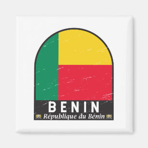 Benin-Flaggen-Emblem abgenutzt Vintage Magnet