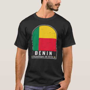 Benin-Flaggen-Emblem abgenutzt Vintage T-Shirt