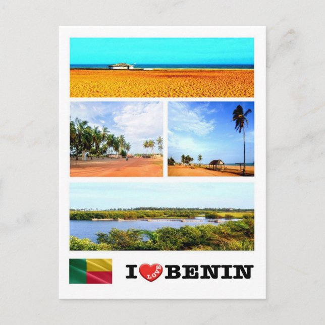 Benin - I Liebe - Mosaik - Postkarte (Vorderseite)
