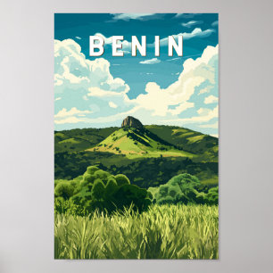 Benin Illustration Travel Art Vintag Poster