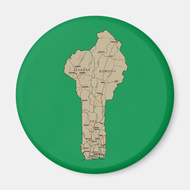 Benin-Kartenmagnet Magnet (Vorne)