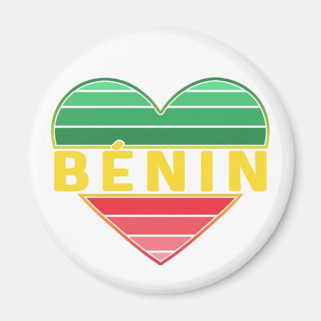 Beninese Heart, I Liebe Benin Magnet (Vorne)