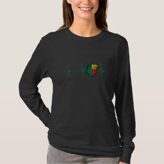 Beninese Pride Heart Beninese Flag Heartbeat EKG P T-Shirt