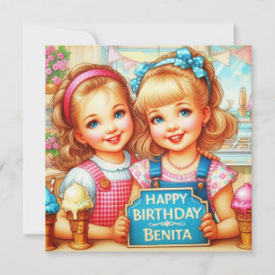 BENITA ~ Geburtstagskarte ~ 2 Sweet Girls ~