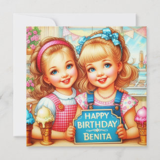 BENITA ~ Geburtstagskarte ~ 2 Sweet Girls ~