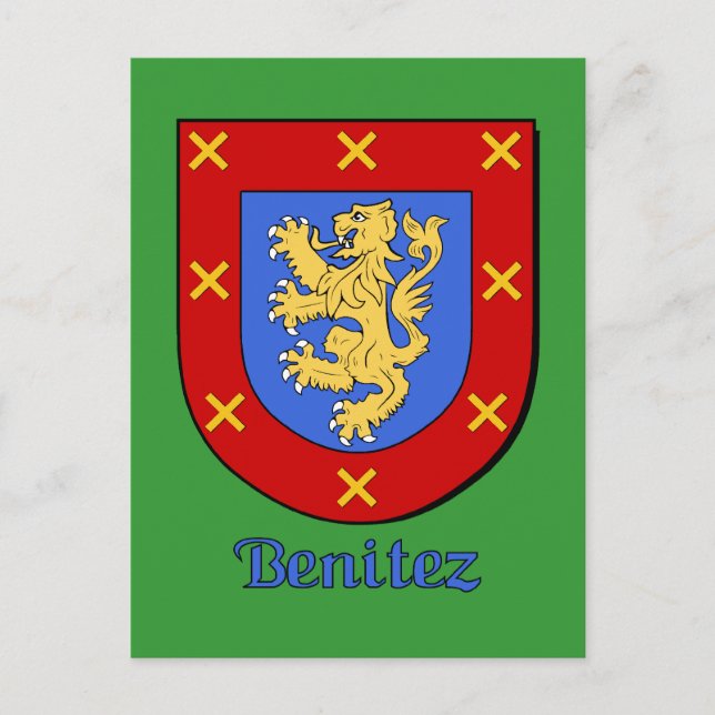 Benitez Familie Heraldic Shield Postkarte (Vorderseite)