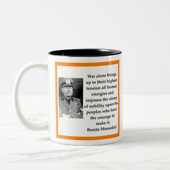 Benito Mussolini Zweifarbige Tasse (Links)