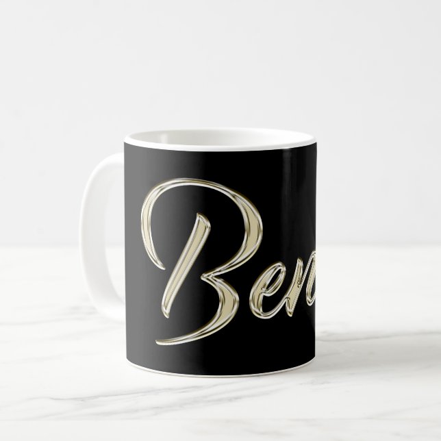 Benito Name whitegold Tasse Teetasse Kaffeetasse (Vorderseite Links)
