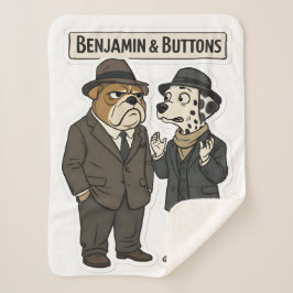 Benjamin and buttons detective duo fleece blanket sherpadecke