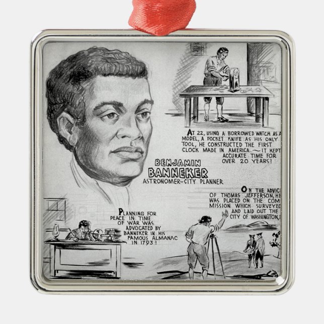 Benjamin Banneker Black American Scientist Ornament Aus Metall (Vorne)