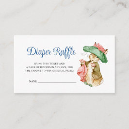 Benjamin Bunny Baby Duwer Diaper Raffle Begleitkarte