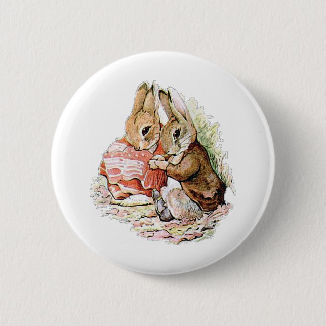 Benjamin Bunny und Peter Rabbit planen ihren Angri Button (Vorderseite)