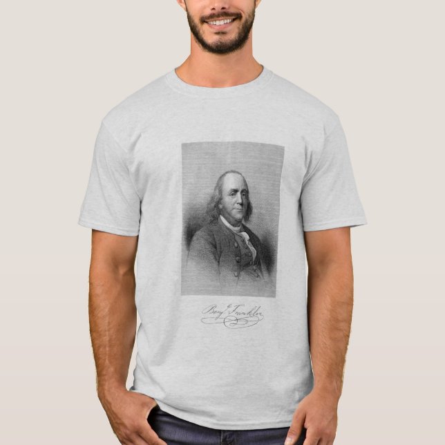 Benjamin Franklin auf Freiheit T-Shirt (Vorderseite)