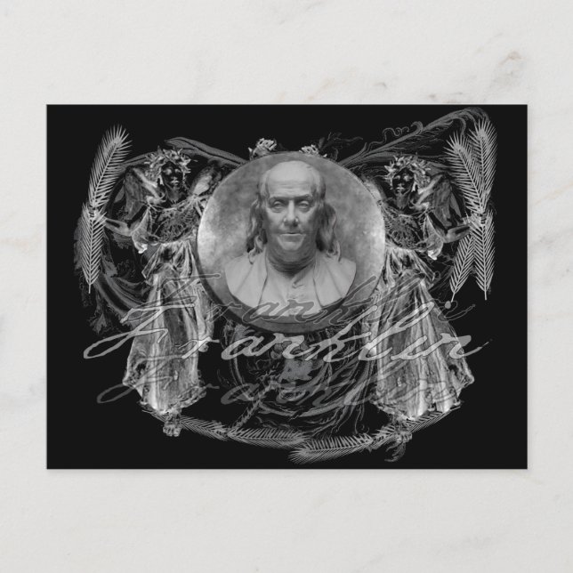 Benjamin Franklin, ein Held Postkarte (Vorderseite)