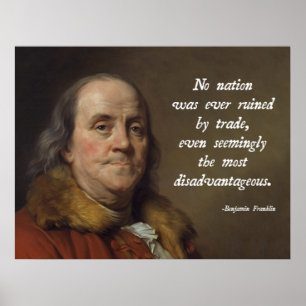 Benjamin Franklin Freihandel Poster