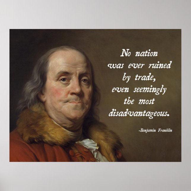 Benjamin Franklin Freihandel Poster (Vorne)