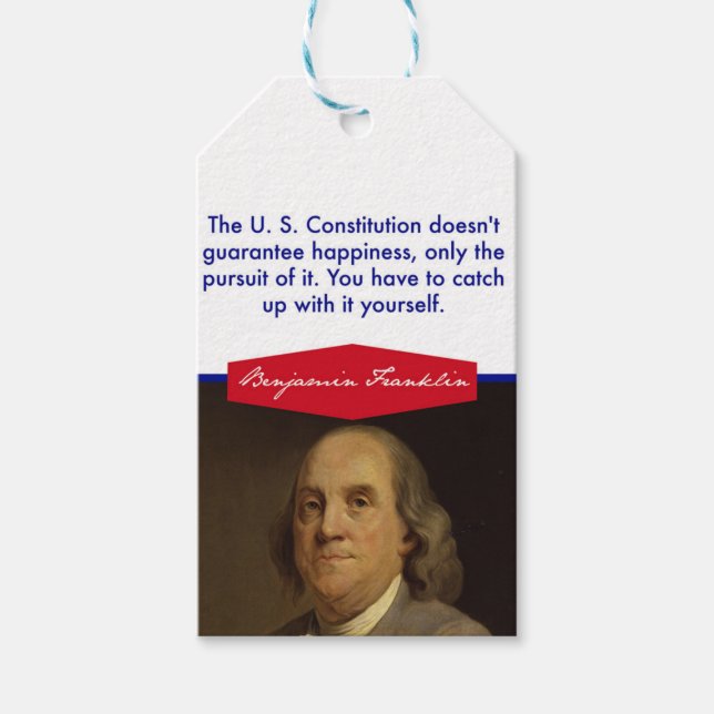 Benjamin Franklin Gift Tags Geschenkanhänger (Vorderseite)