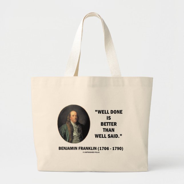 Benjamin Franklin-gut getanes besser als wohles Jumbo Stoffbeutel (Vorne)
