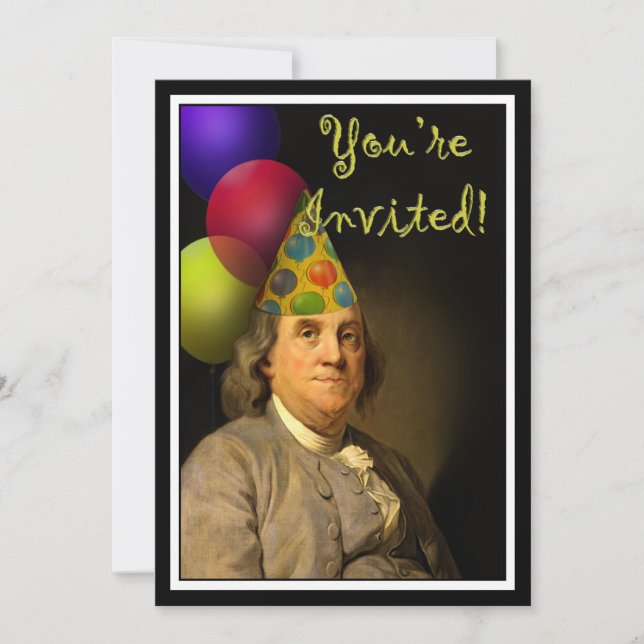 Benjamin Franklin Happy Birthday Einladung (Vorderseite)