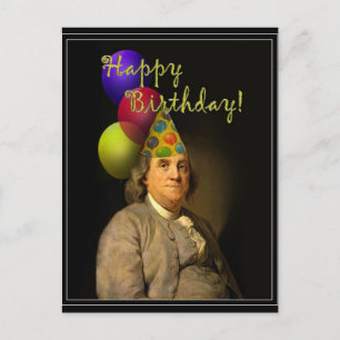 Benjamin Franklin Happy Birthday Postkarte