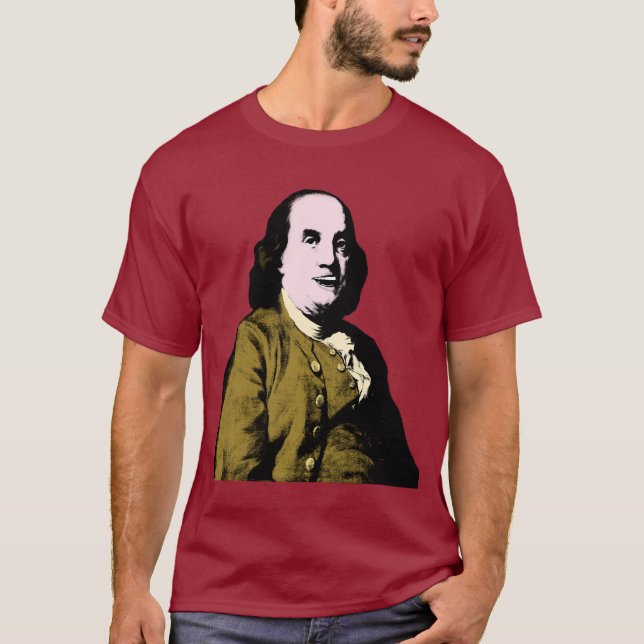Benjamin Franklin im Pop-Art-Stil T-Shirt (Vorderseite)