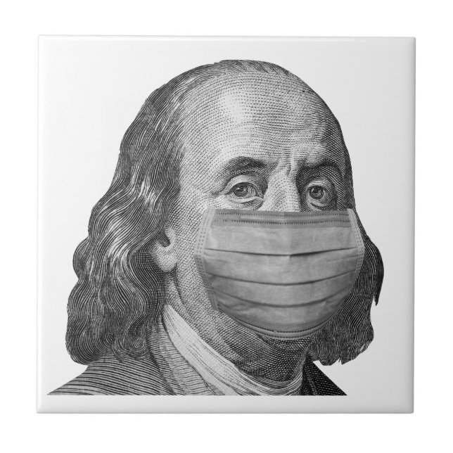 Benjamin Franklin in Maske Fliese (Vorderseite)