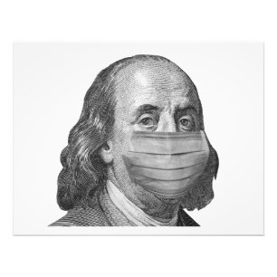 Benjamin Franklin in Maske Fotodruck
