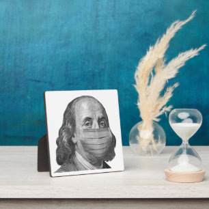 Benjamin Franklin in Maske Fotoplatte