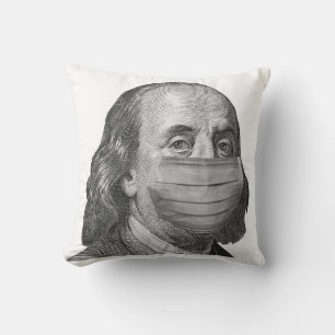 Benjamin Franklin in Maske Kissen