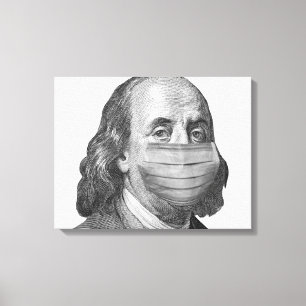 Benjamin Franklin in Maske Leinwanddruck
