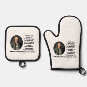 Benjamin Franklin ist der beste Weg, gute Arme zu  Ofenhandschuh & Topflappen-Set