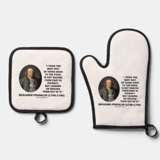 Benjamin Franklin ist der beste Weg, gute Arme zu Ofenhandschuh & Topflappen-Set