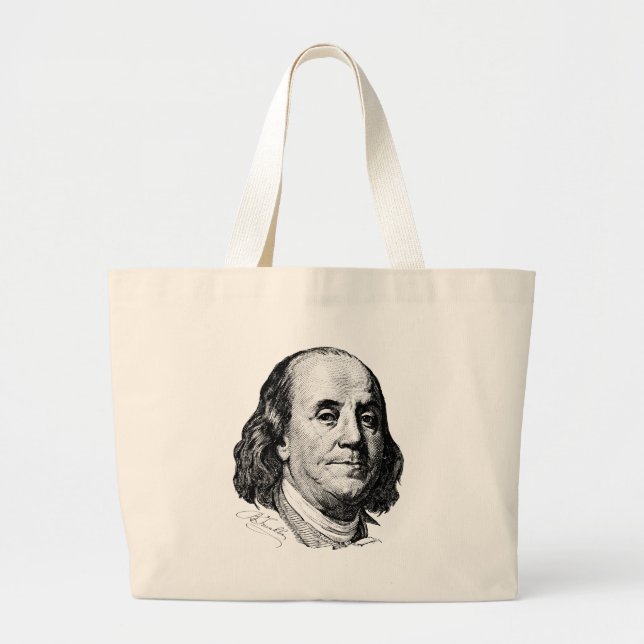 Benjamin Franklin Jumbo Stoffbeutel (Vorne)