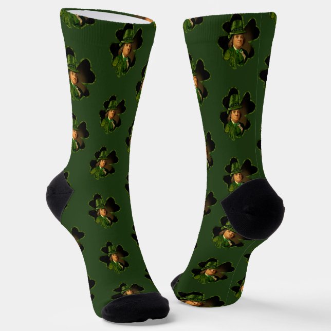 Benjamin Franklin Klee St. Patricks Day Socken (Gewinkelt)