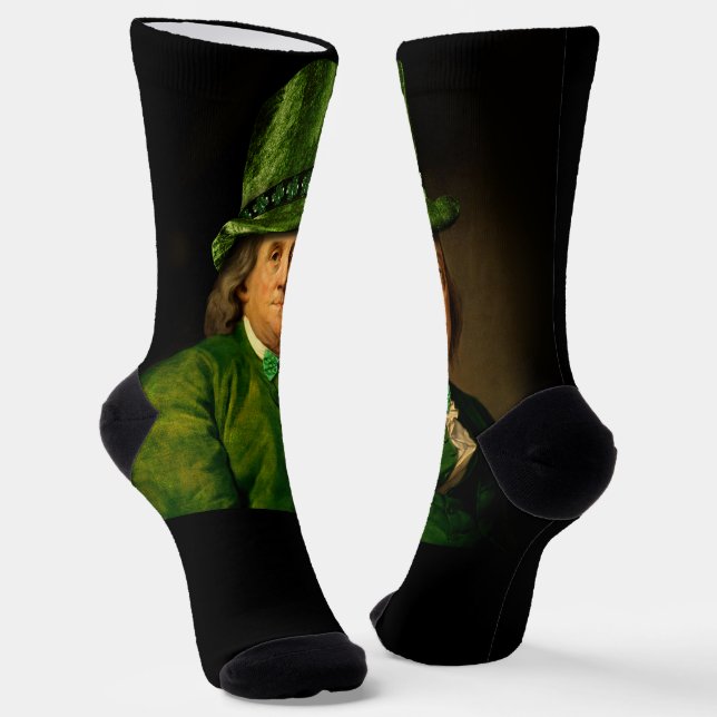Benjamin Franklin Klee St. Patrick's Day Socken (Gewinkelt)