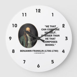 Benjamin Franklin komponiert sich weisere Bücher Große Wanduhr