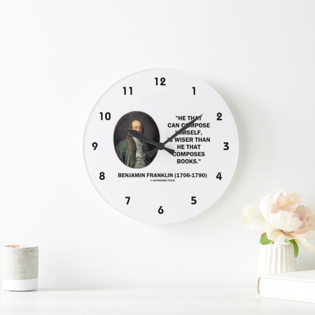 Benjamin Franklin komponiert sich weisere Bücher Große Wanduhr (Zuhause)