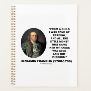 Benjamin Franklin liebt es Geld zu lesen Zitat Planer