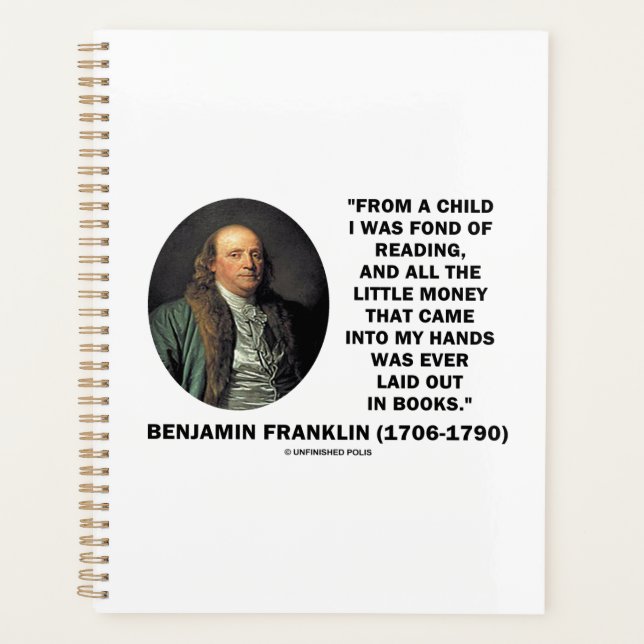 Benjamin Franklin liebt es Geld zu lesen Zitat Planer (Vorderseite)