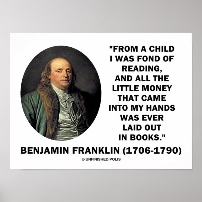 Benjamin Franklin liebt es Geld zu lesen Zitat Poster (Vorne)