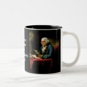 Benjamin Franklin - Malerei 1967 von David Martin Zweifarbige Tasse
