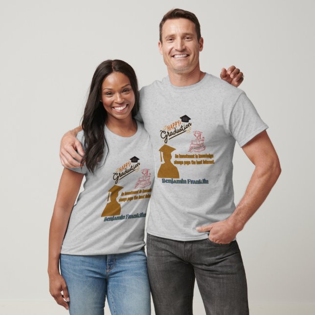 Benjamin Franklin Motto grau T-Shirt (Unisex)