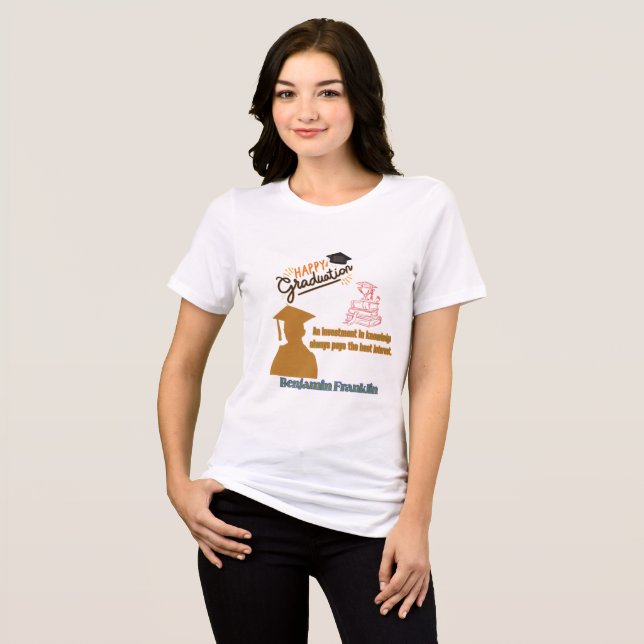Benjamin Franklin Motto weiß Tri-Blend Shirt (Vorderseite voll)