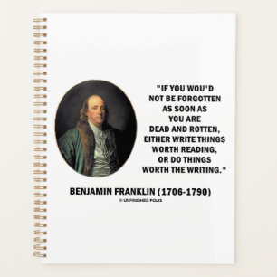 Benjamin Franklin Nicht Vergessen Lesen Schreiben Planer
