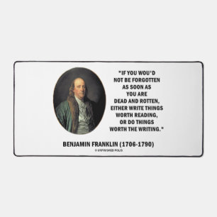 Benjamin Franklin Nicht Vergessen Lesen Schreiben Schreibtischunterlage