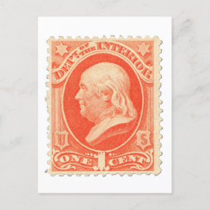 Benjamin Franklin One Cent US Postage Briefmarke Postkarte