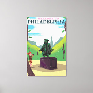 Benjamin Franklin Philadelphia Karikatur Leinwanddruck