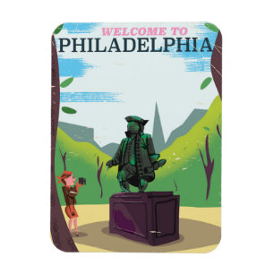 Benjamin Franklin Philadelphia Karikatur Magnet