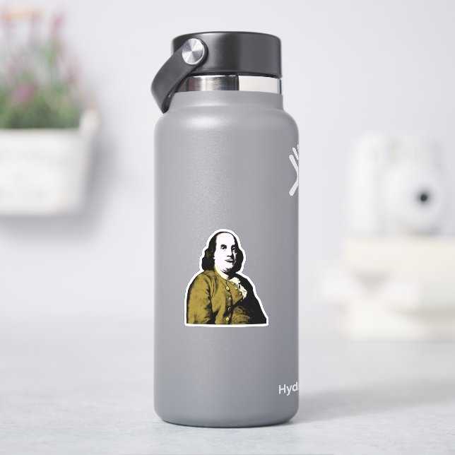 Benjamin Franklin Pop-Art-Stil Aufkleber (HydroFlask)