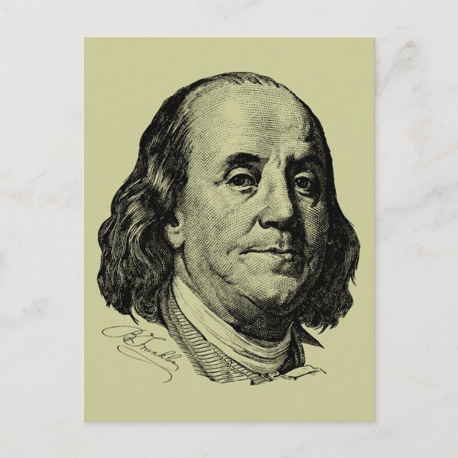 Benjamin Franklin Postkarte (Vorderseite)